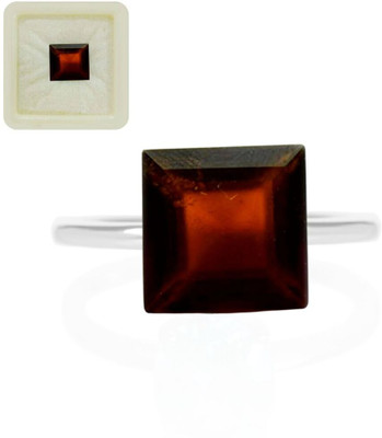 CaratYogi Original Certified Hessonite Stone 7.5 Carat 8.25 Ratti Gomedh Square Shape for Stone Garnet Ring