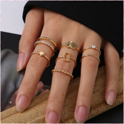 Zaphariq Alloy Gold Plated Ring Set