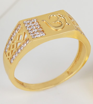 mahi creation Brass, Copper Cubic Zirconia Gold Plated Ring