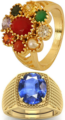 BHAIRAW GEMS Ratti Stone Adjustable Ring for Men & Women Stone Cubic Zirconia, Sapphire Ring