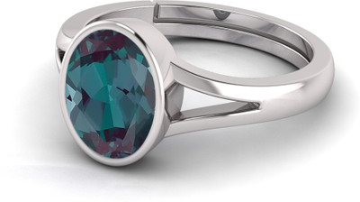 TODANI JEMS Natural 12.25 Ratti Alexanrite Ring With Lab Certificate Silver Alexandrite Sterling Silver Plated Ring