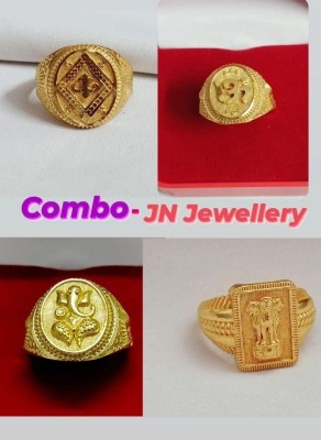 jn fashion High Gold Plated 4Rings Combo Pack Brass Gold Plated Ring