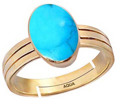 AQUAGEMS Turquoise (Firoza) 10.25 Ratti or 9.50 Ct Panchdhatu (5 Metal) Men Adjustable Stone Ring