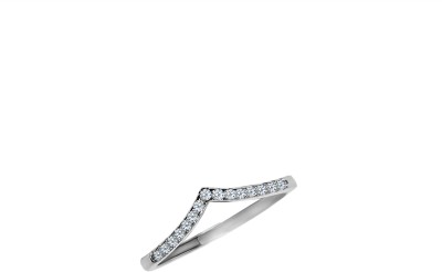 INARI SHINES Sterling Silver Cubic Zirconia Rhodium Plated Ring