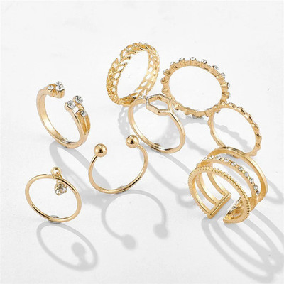 Jewels Galaxy Brass Gold Plated Stack Ring