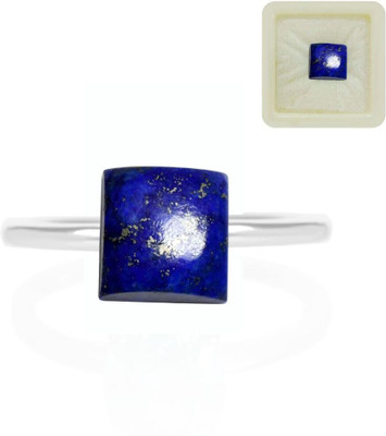 CaratYogi Natural Lapis Lazuli Loose Cabochan Square 12.25 Ratti 12 Carat for Stone Lapis Lazuli Ring