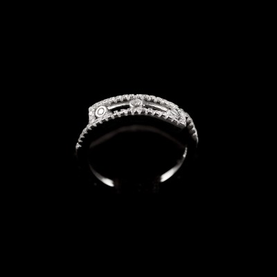 KILORY Unique Diamond Sterling Silver Cubic Zirconia Sterling Silver Plated Ring