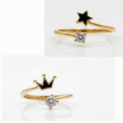 AARCHIS TRENDS Gold plated ring set for women and girls Stainless Steel Gold Plated Ring