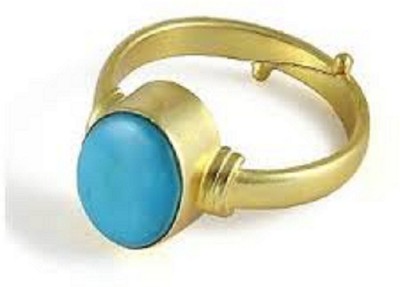 Gemzonite Unique & Effective Original Turquoise / Firoza Stone Ring for Men&Women Brass Turquoise Gold Plated Ring