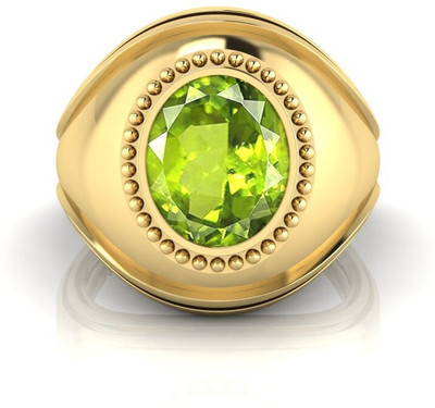 TODANI JEMS 9.25 Ratti Peridot Gemstone Adjustable Ring With Lab CertificateAK Stone Peridot Brass Plated Ring
