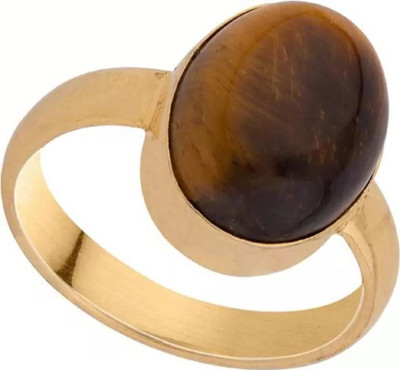 Gemzonite Most Demanded Tiger's Eye ring original tigers eye stone lab certified Ring Brass Ring