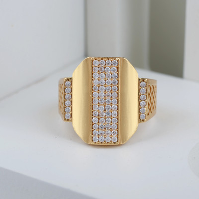 GORASH CREATION Alloy Cubic Zirconia Gold Plated Ring