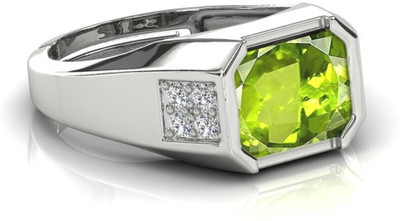 RRVGEM Metal Peridot Silver Plated Ring