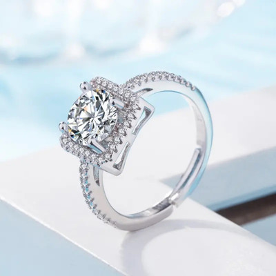 MEENAZ Rings for girls women girlfriend daimond silver ring adjustable valentine Alloy, Metal, Brass, Copper, Stainless Steel Crystal, Zircon, Diamond, Cubic Zirconia Silver Plated Ring