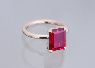 Gemzonite Ruby rose gold plated ring Brass Ruby Gold Plated Ring