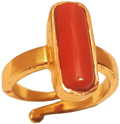 Jewelswonder Red Coral (Moonga) Navratan Stone only gemstone for wear in Stone Coral Ring