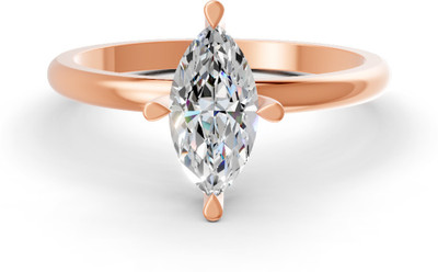 forever jewels 1Ct Marqiuse Cut Moissanite Women 4 Prong Solitaire Ring 14K Rose Gold Plated Sterling Silver Moissanite Gold Plated Ring