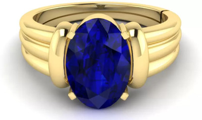 Gems World Brass Sapphire Gold Plated Ring