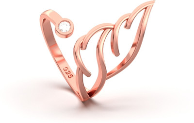 ZALKARI Sterling Silver Zircon Rhodium Plated Ring