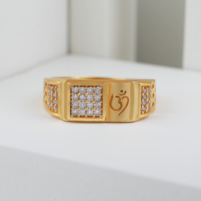 mahi creation Brass, Copper Cubic Zirconia Gold Plated Ring