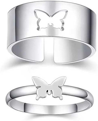 Teeragaj Metal Cubic Zirconia Silver Plated Ring Set