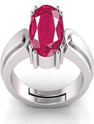 BHAIRAW GEMS 3.25 to 21.25 Ratti Manik/Ruby Stone Certified Loose Gemstone ring Rashi Ratna Brass Ruby Silver Plated Ring