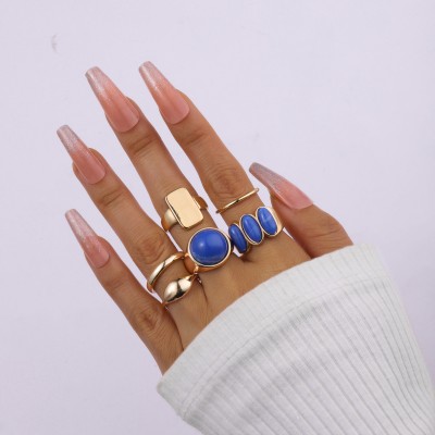Salty Fashion Set Of 6 Streetwise Rings For Women & Girls | Pack of 6 | Finger Ring Copper Ring