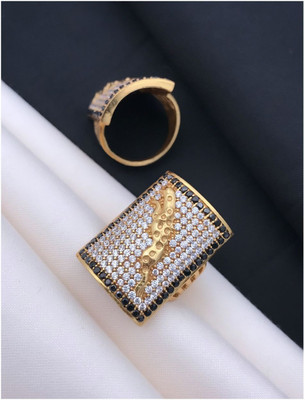 MAME CREATION Brass Diamond Gold Plated Ring