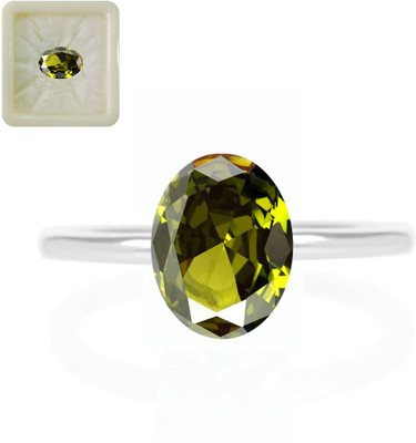 CaratYogi Natural Green Cubic Zircon Loose Upratan Oval Shape 9.32 Carat 10.25 Ratti for Stone Cubic Zirconia Ring