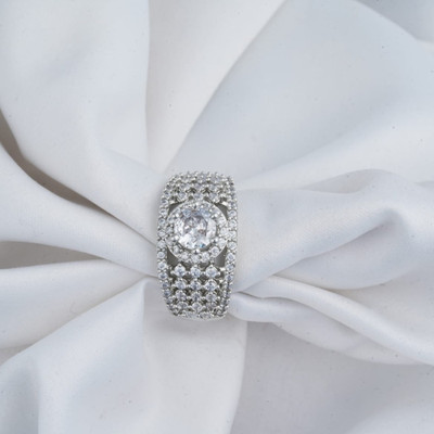 LOYWIS FASHION Alloy Cubic Zirconia Silver Plated Ring