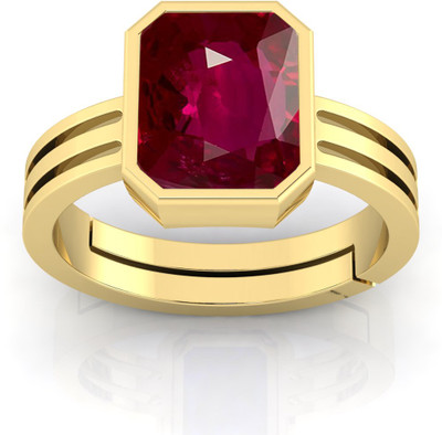 GenZcomplex natural ruby stone ring 7.25 ratti , 6.75 carat Metal Ruby Gold Plated Ring