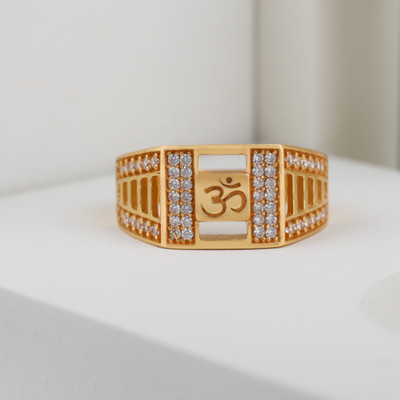 mahi creation Brass, Copper Cubic Zirconia Gold Plated Ring