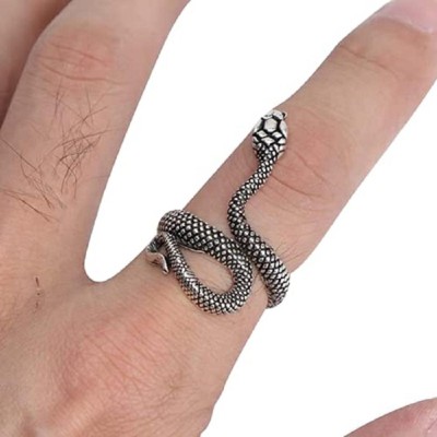 Nevy Snake Ring , Silver Alloy Black Silver Plated Ring