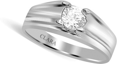 CLARA Sterling Silver Cubic Zirconia Rhodium Plated Ring