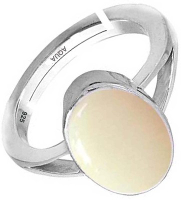 AQUAGEMS Natural Opal 4.25 Ratti or 4 Ct Gemstone 925 Bis Hallmark Women Adjustable Sterling Silver Ring