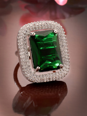 Adiva Alloy Silver Plated Ring