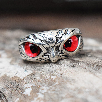 University Trendz Owl Head Style Designer Delicate Ring for Women & Girls Stainless Steel Cubic Zirconia Silver Plated Ring