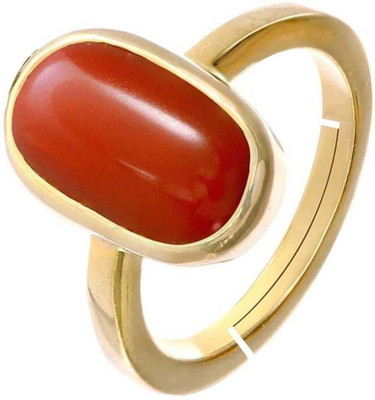 Vanishree World Raran Bazaar Certified Natural, Coral, Silver, Adjustable Ring Copper Sapphire Gold Plated Ring