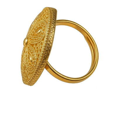 HKG Jodha Ring Set Brass Gold Plated Ring