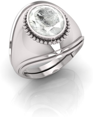 Pranjal Gems Stone Sapphire Silver Plated Ring