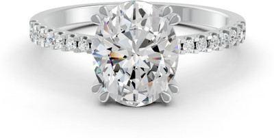 forever jewels Ring For Women, 2.50 Ct Oval Cut with Double Prongs 14K Sterling Silver Sterling Silver Moissanite Sterling Silver Plated Ring