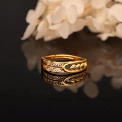 Dressberry Gold-Plated Stylish Adjustable Ring Brass Diamond Gold, Platinum Plated Ring