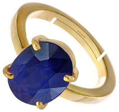 Suruchi Gems & Jewels Blue Sapphire (Neelam) 6.25 Ratti or 5.5 Ct Panchdhatu (5 Metal) Men Adjustable Stone Sapphire Ring