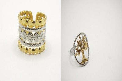 sapraa trends Finger Ring Stainless Steel Gold Plated Ring