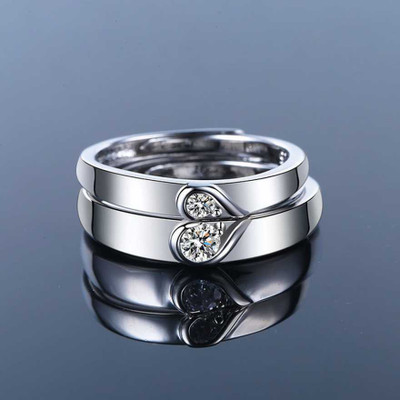 kripalu Alloy Cubic Zirconia Rhodium Plated Ring Set