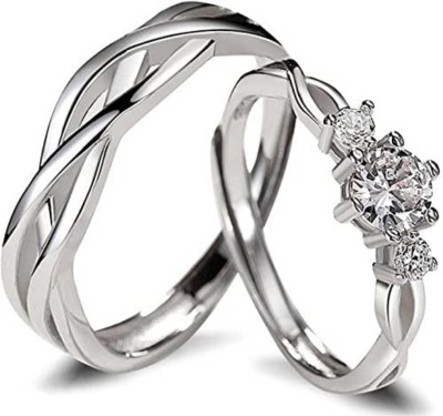 Animated Diwali Special Stainless Steel Beautiful Couple Rings Gift For Your Loved One Stainless Steel Ring Set