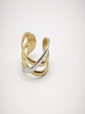 sapraa trends Finger Ring Stainless Steel Gold Plated Ring