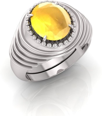 TODANI JEMS 14.25 Ratti Pukhraj Gemstone Adjustable Ring With Lab CertificateN Stone Sapphire Ring