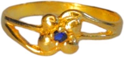 SH Fashions SH Fashions Panchaloha (Impon) Flower Design Single Stone Copper Sapphire Ring