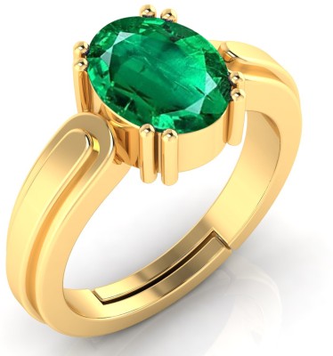 Sidhi shree Natural 13.25 Ratti Emerald Panna Gem Stone Ring With Leb Certificate Brass Emerald Ring